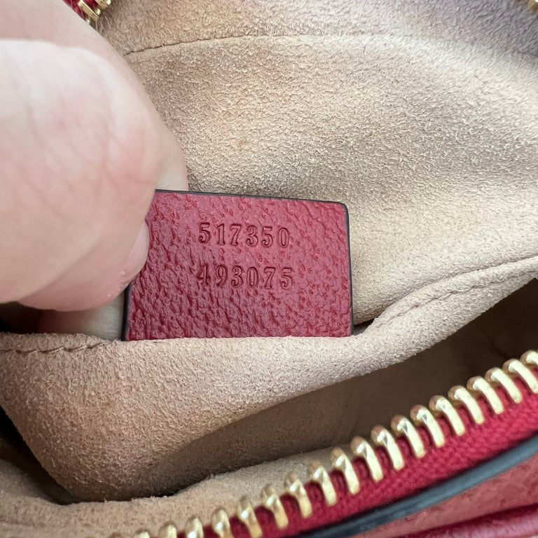 Gucci GG Supreme Monogram Flora Web Mini Ophidia Shoulder Bag Red
