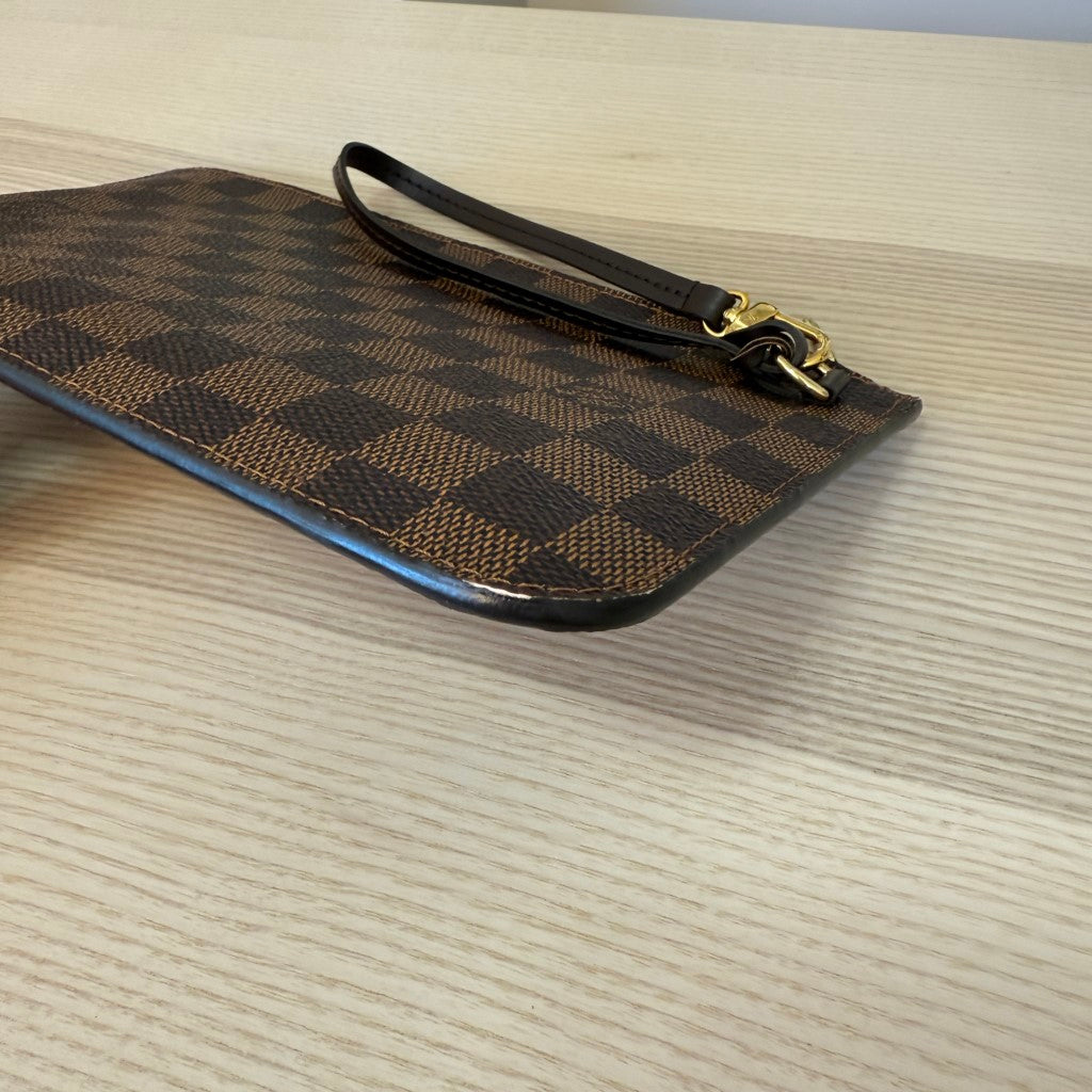 Louis Vuitton Damier Ebene Neverfull Pochette MM Rose Ballerine