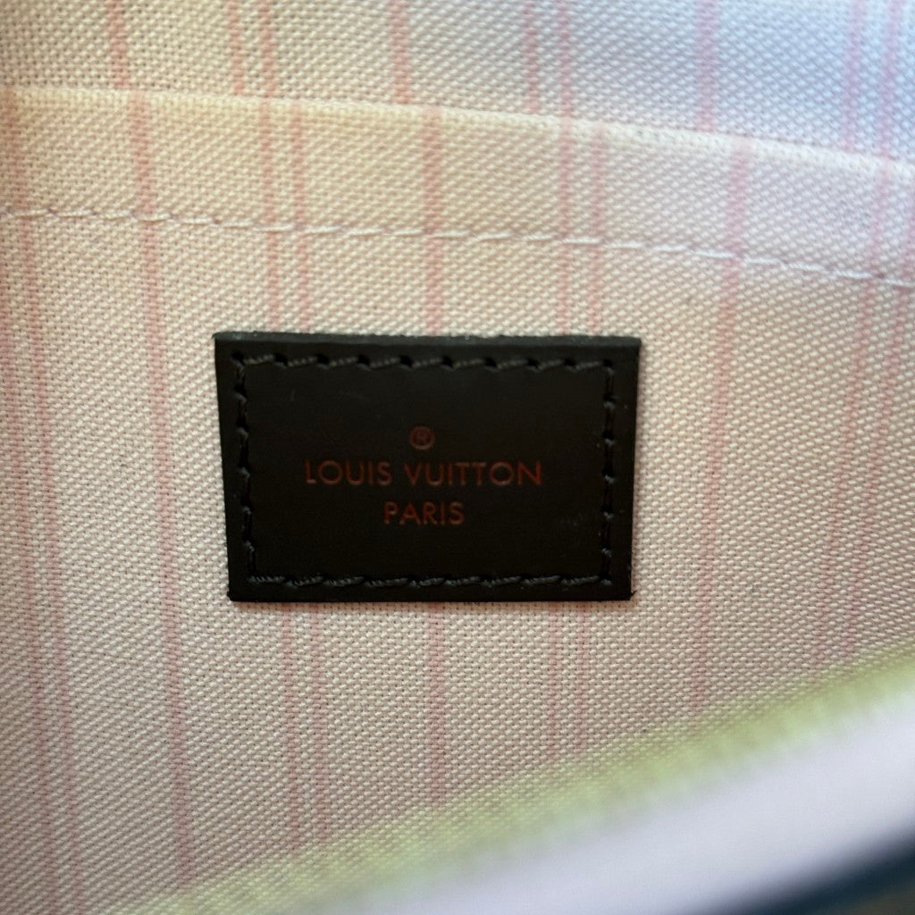 Louis Vuitton Damier Ebene Neverfull Pochette MM Rose Ballerine