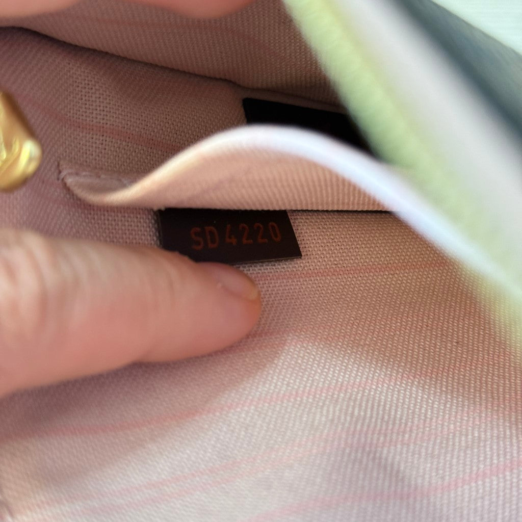 Louis Vuitton Damier Ebene Neverfull Pochette MM Rose Ballerine