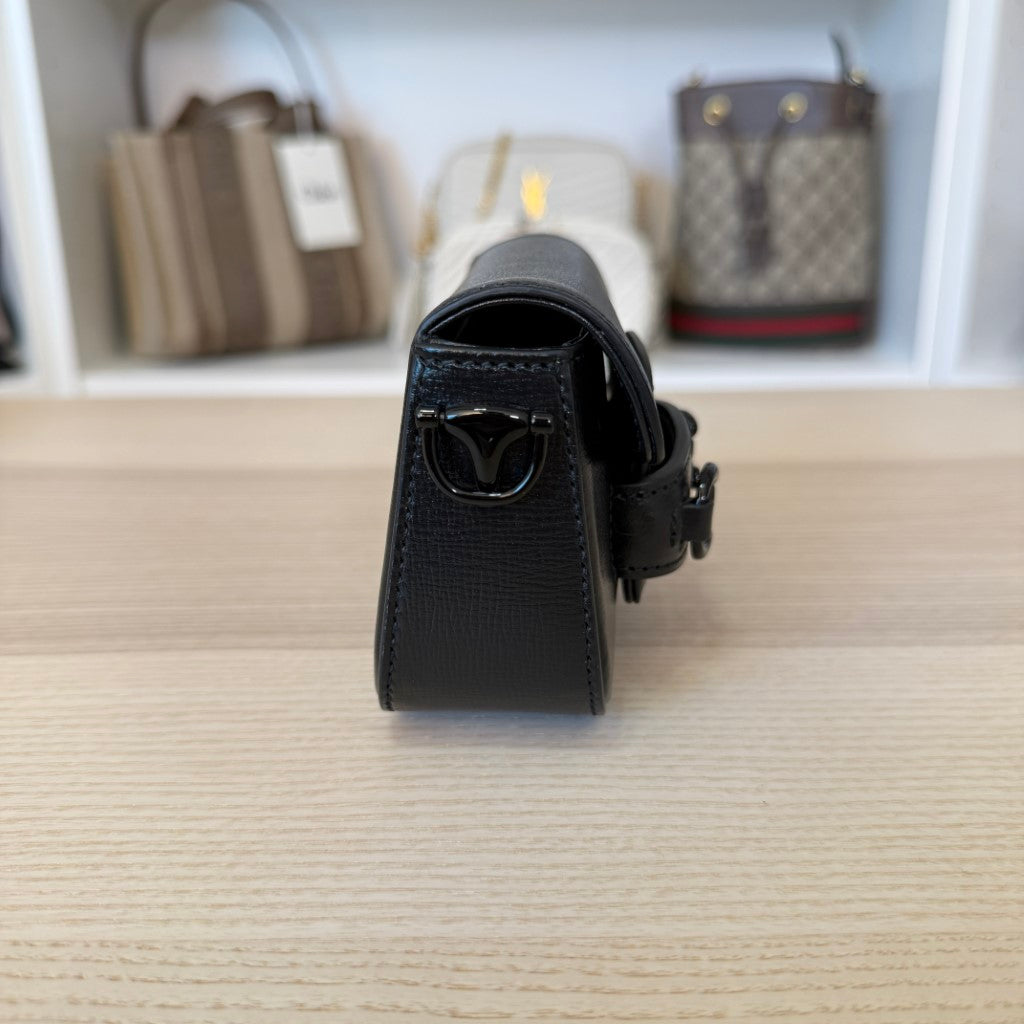 Gucci Horsebit 1955 Super Mini Shoulder Bag Black