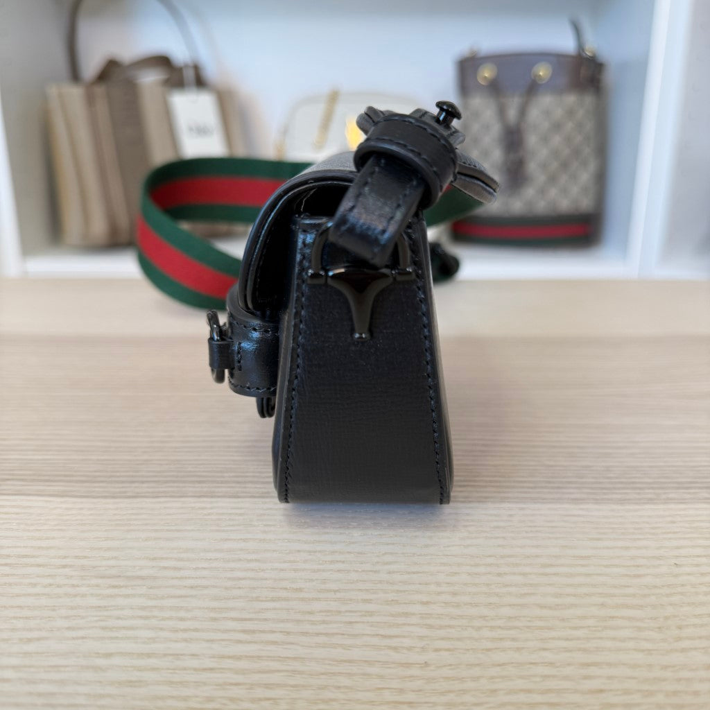 Gucci Horsebit 1955 Super Mini Shoulder Bag Black
