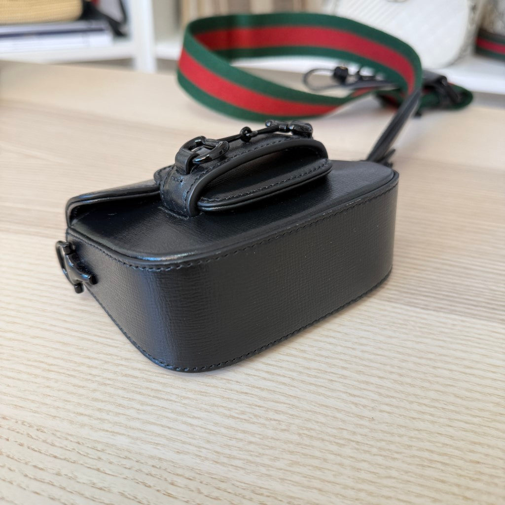 Gucci Horsebit 1955 Super Mini Shoulder Bag Black