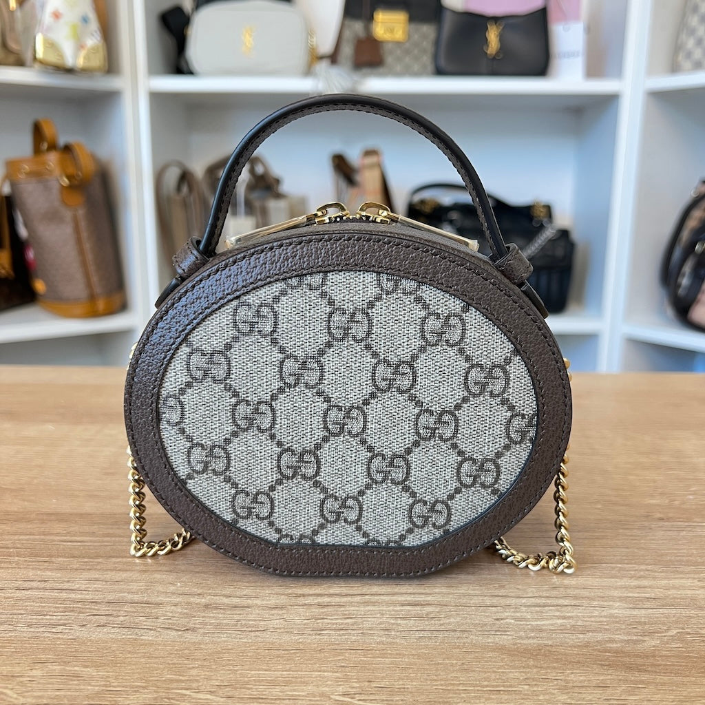 Ophidia Round Top Handle Bag GG Coated Canvas Mini