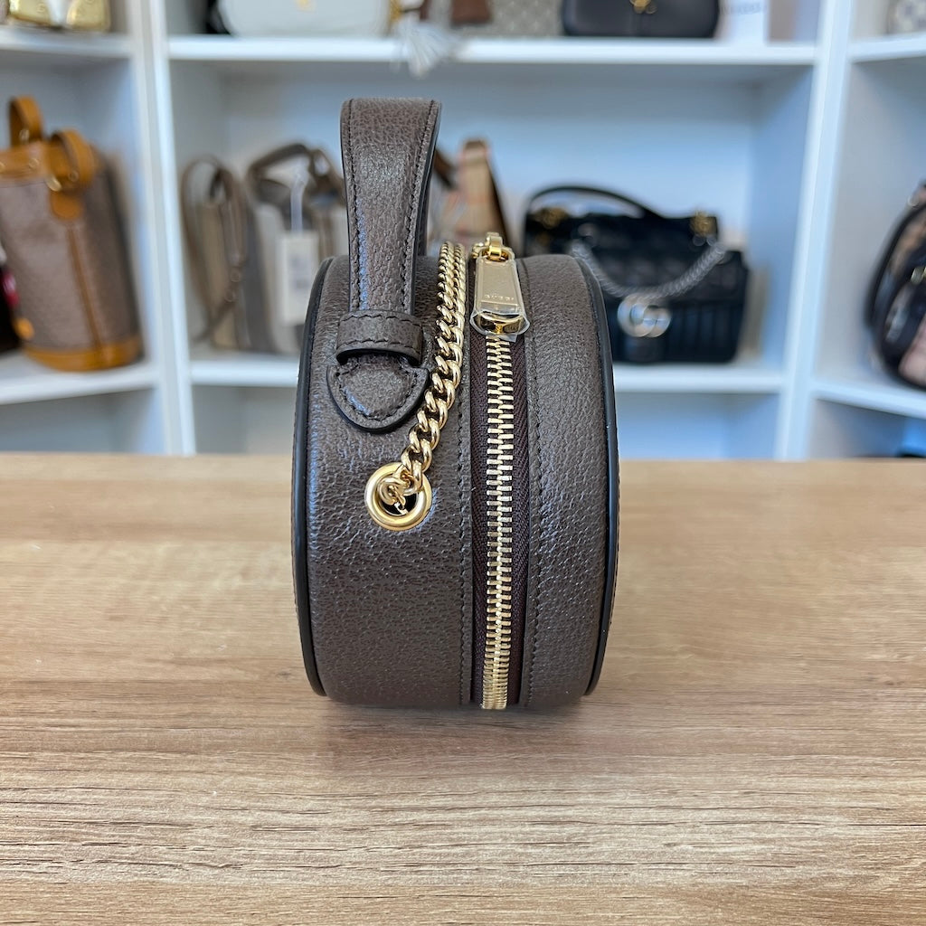 Ophidia Round Top Handle Bag GG Coated Canvas Mini