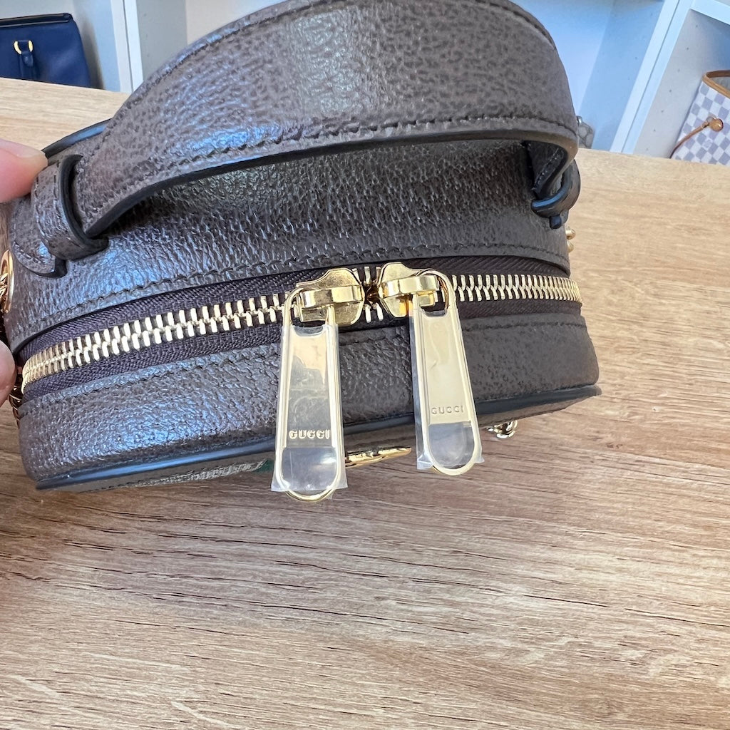 Ophidia Round Top Handle Bag GG Coated Canvas Mini