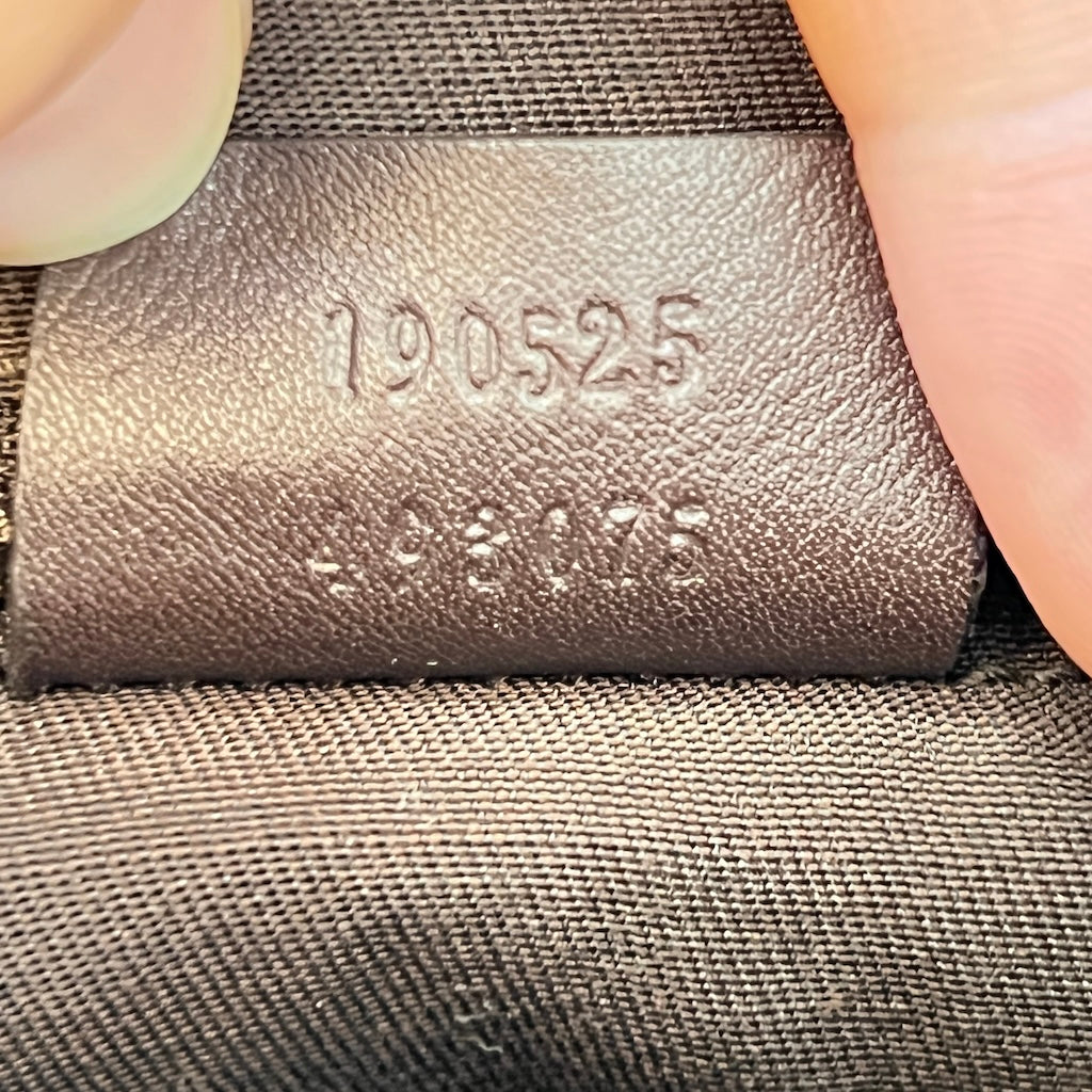 Gucci Guccissima Small D Gold Ring Shoulder Bag Chocolate Brown