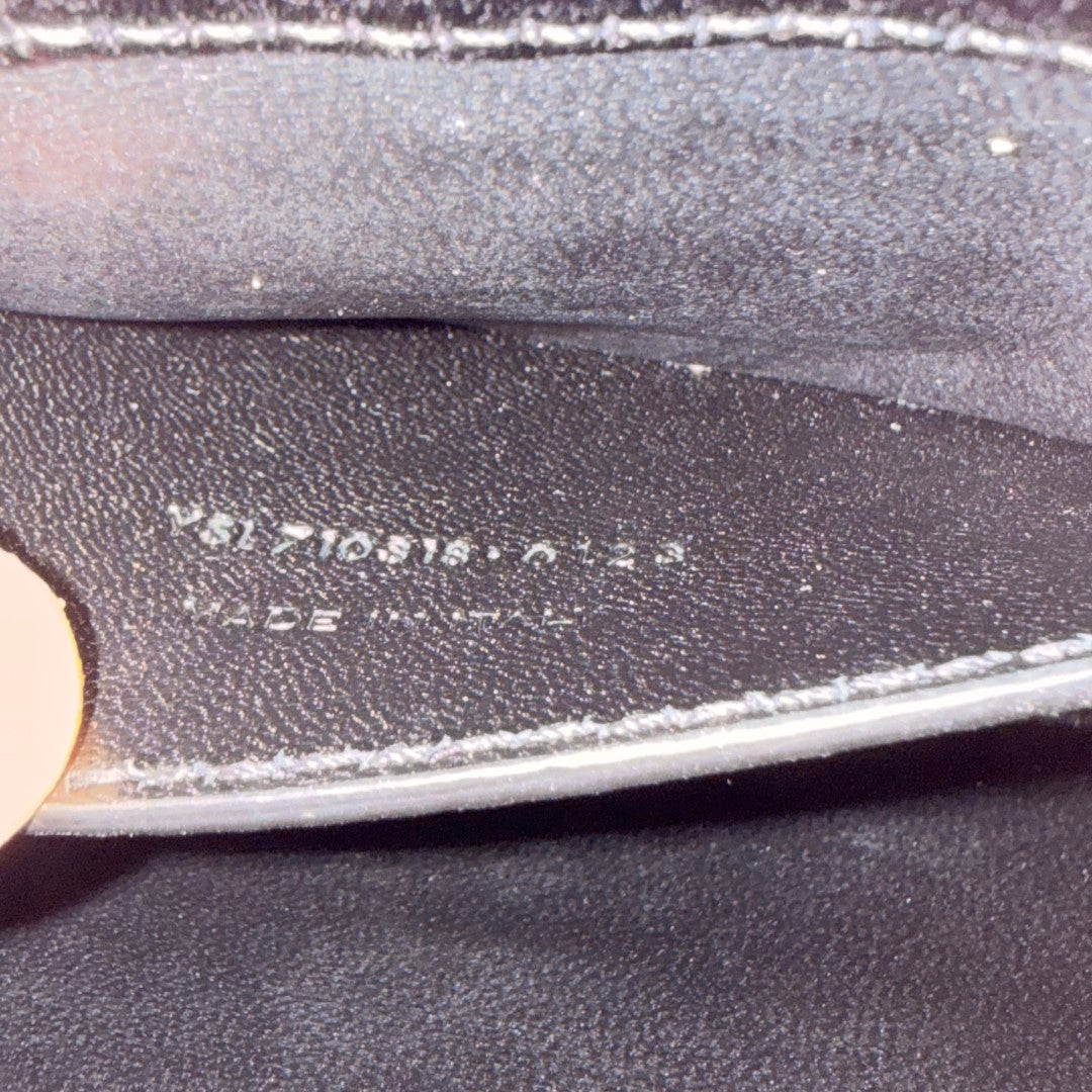 Saint Laurent YSL Mini Satin Le 5 A 7 Noir w/ Gold