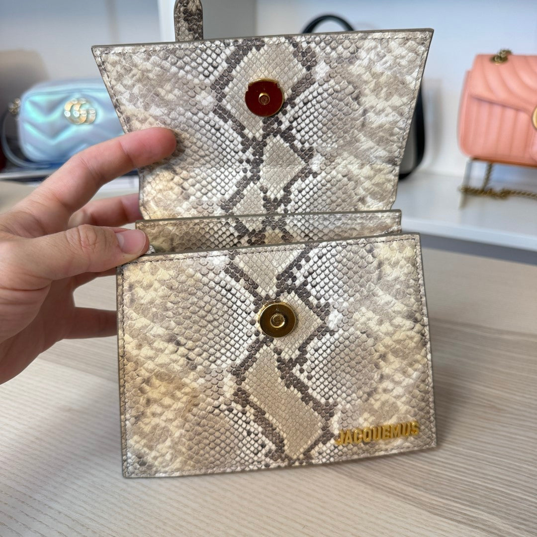 Jacquemus Goatskin Python Embossed Le Chiquito Moyen Beige
