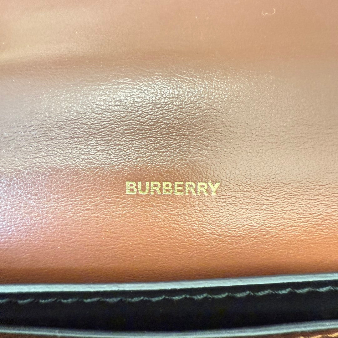Burberry Hackberry Shoulder Bag Monogram E-Canvas Small
