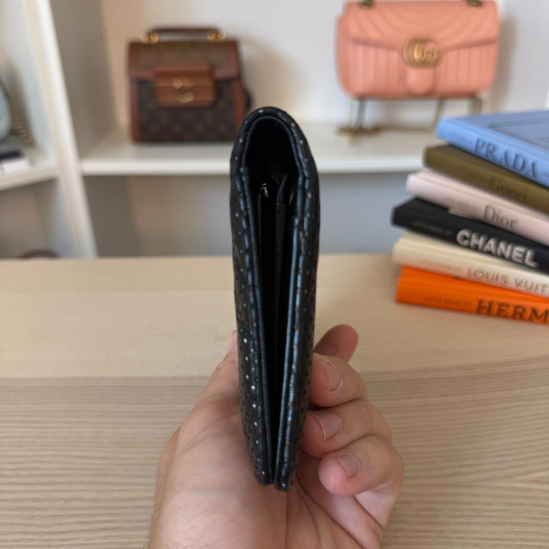 Chanel Chanel Lambskin Perforated Wallet Black