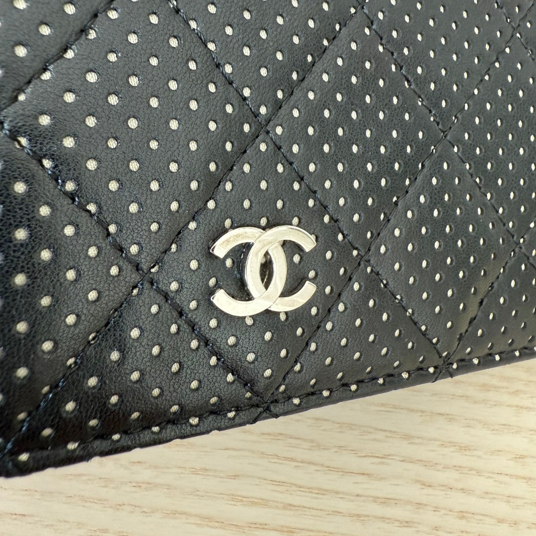 Chanel Chanel Lambskin Perforated Wallet Black