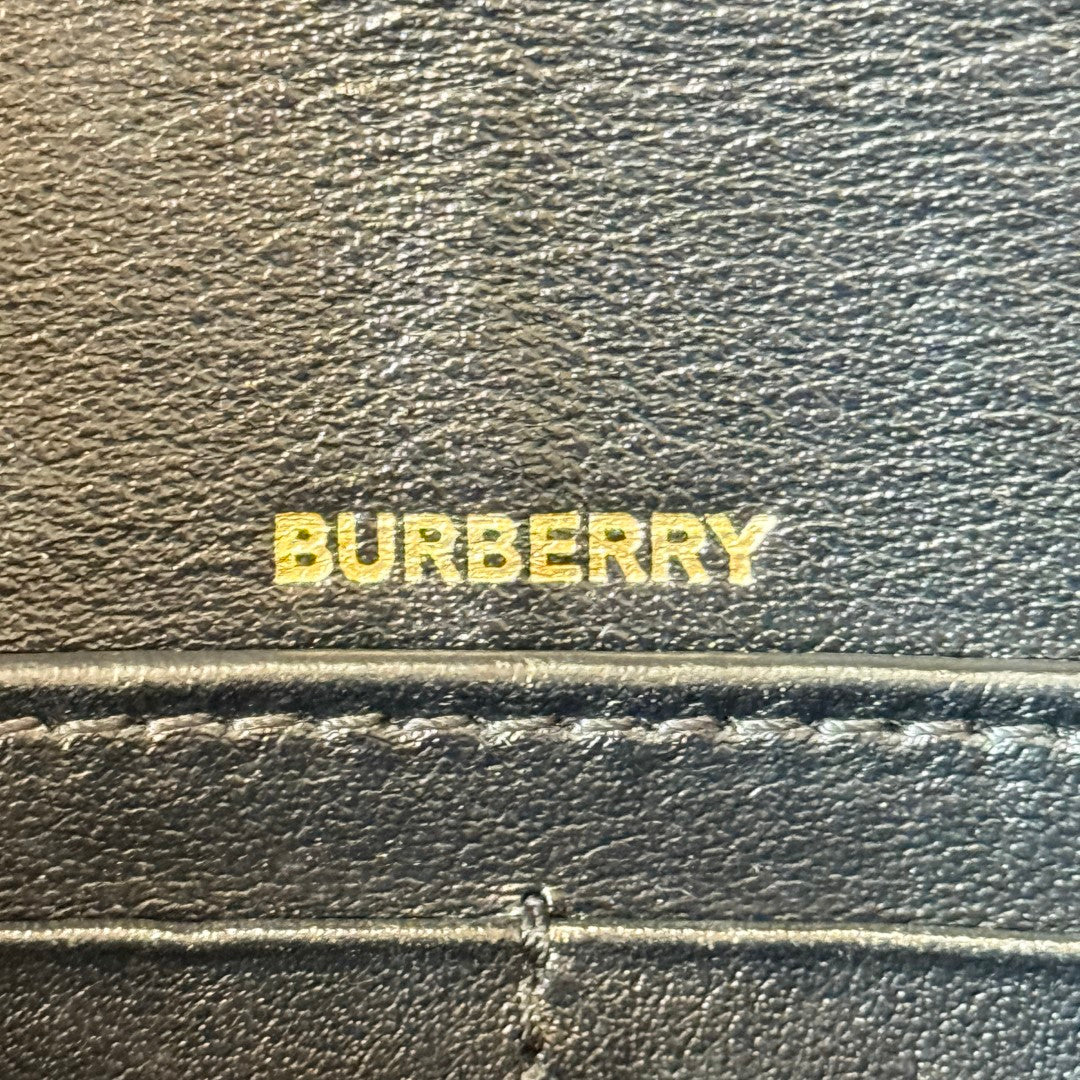 Burberry Grainy Calfskin Vintage Check Hampshire Crossbody Black