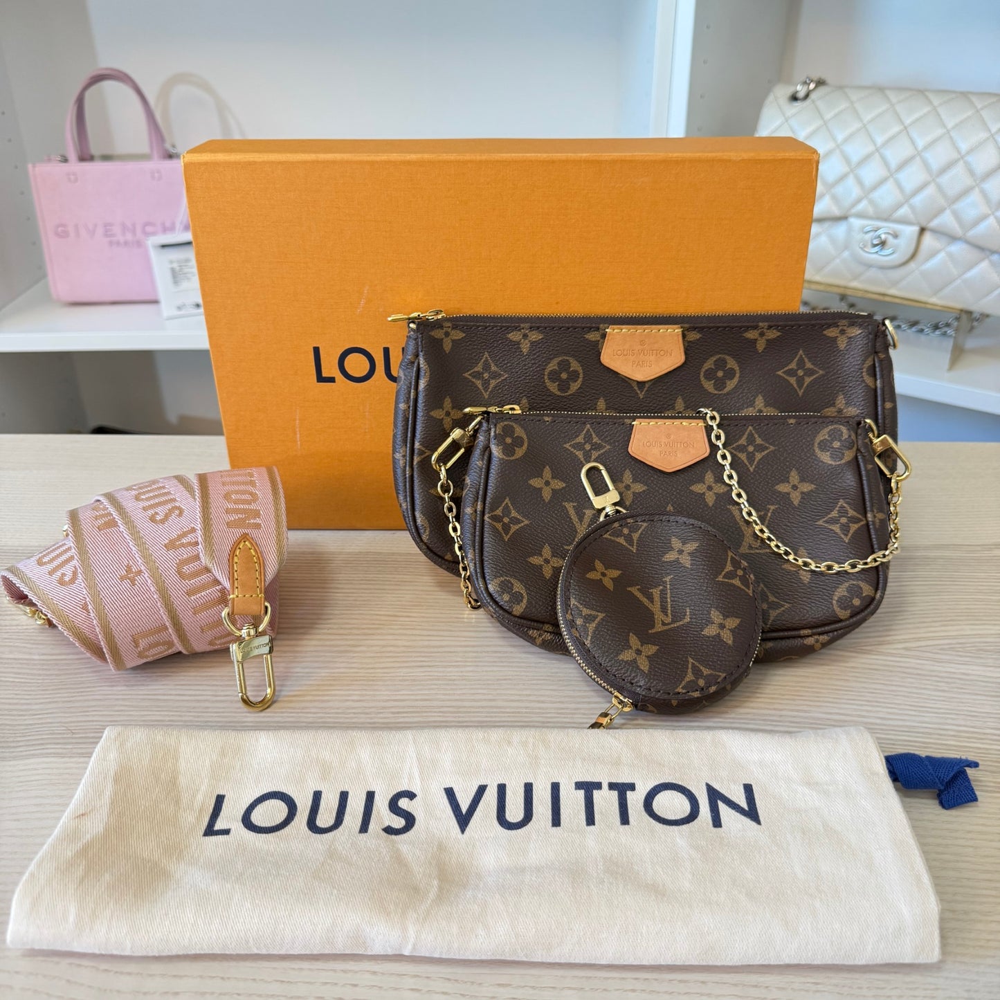 Louis Vuitton Monogram Multi Pochette Accessories Rose Clair