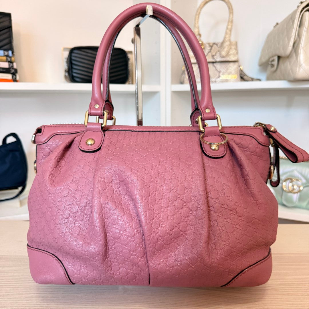 Gucci Microguccissima Medium Sukey Top Handle Bag Vintage Rose
