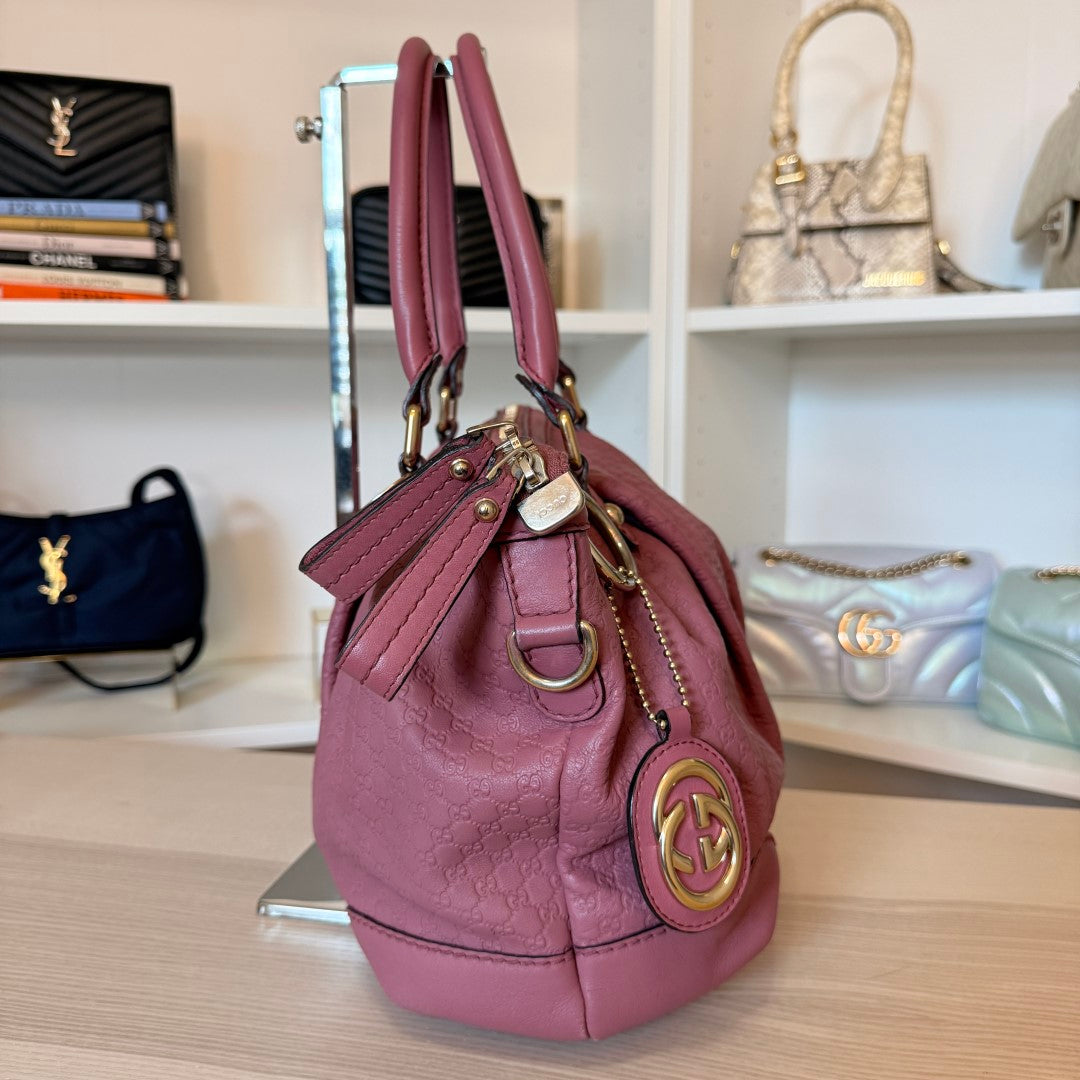 Gucci Microguccissima Medium Sukey Top Handle Bag Vintage Rose