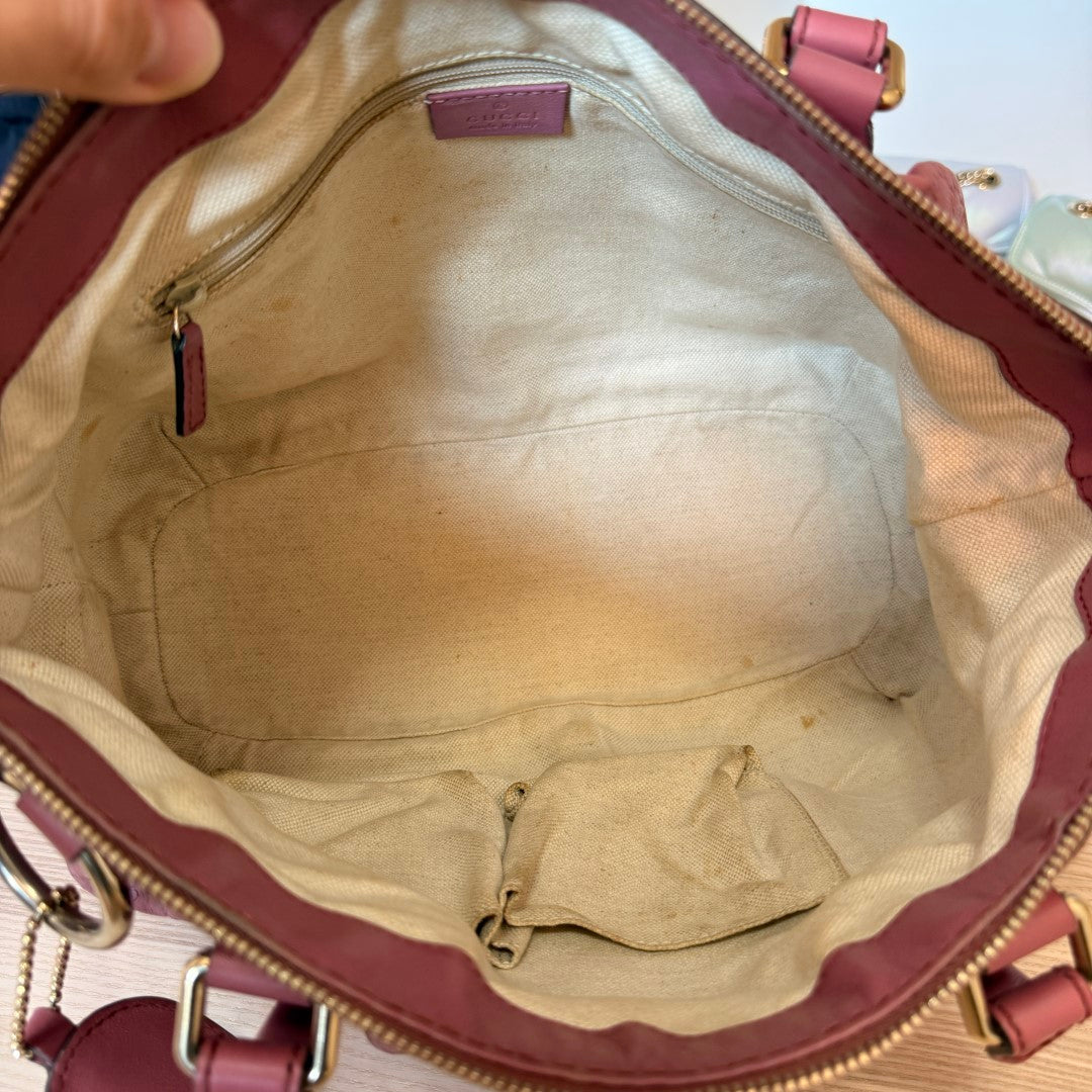 Gucci Microguccissima Medium Sukey Top Handle Bag Vintage Rose