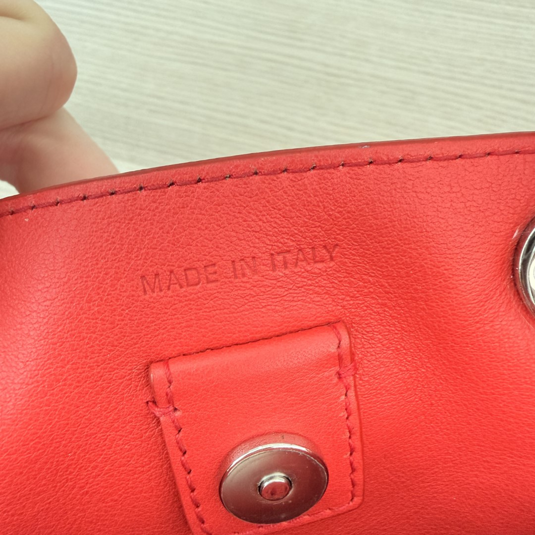 Christian Dior Bullcalf Small Diorissimo Tote Coquelicot