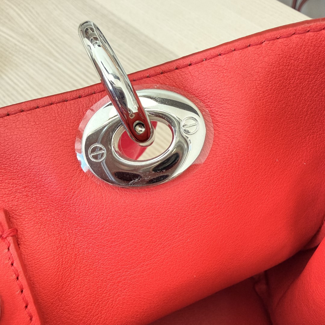 Christian Dior Bullcalf Small Diorissimo Tote Coquelicot