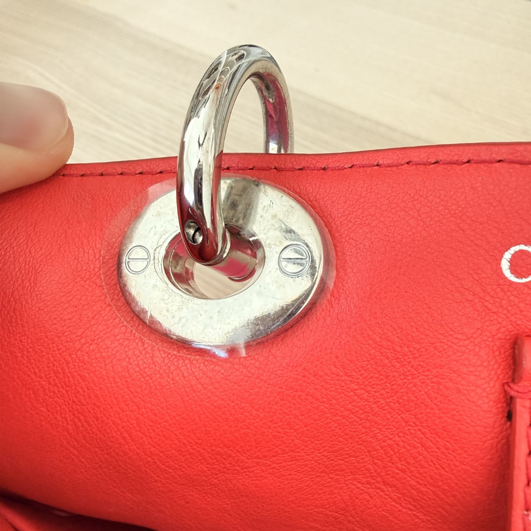 Christian Dior Bullcalf Small Diorissimo Tote Coquelicot