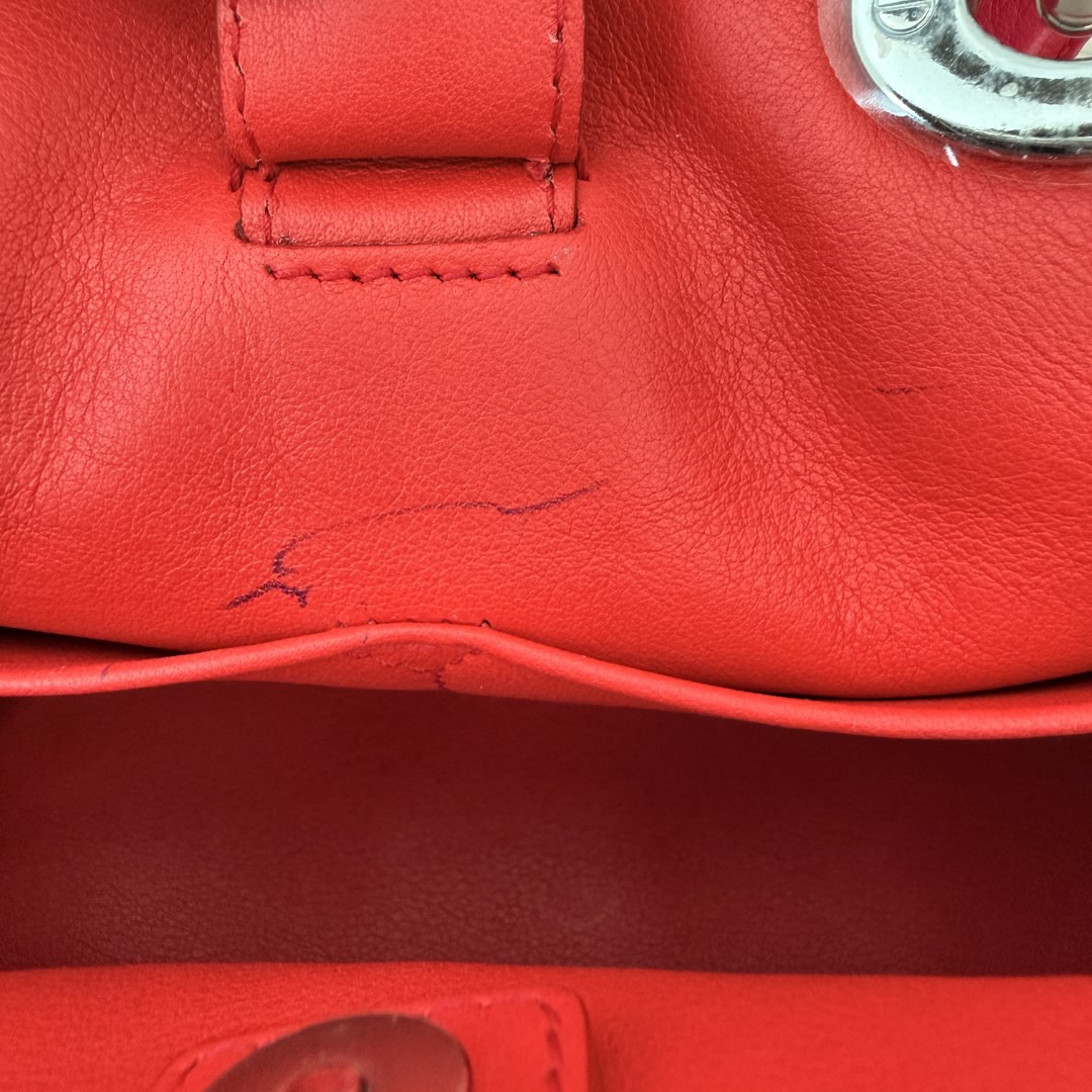 Christian Dior Bullcalf Small Diorissimo Tote Coquelicot