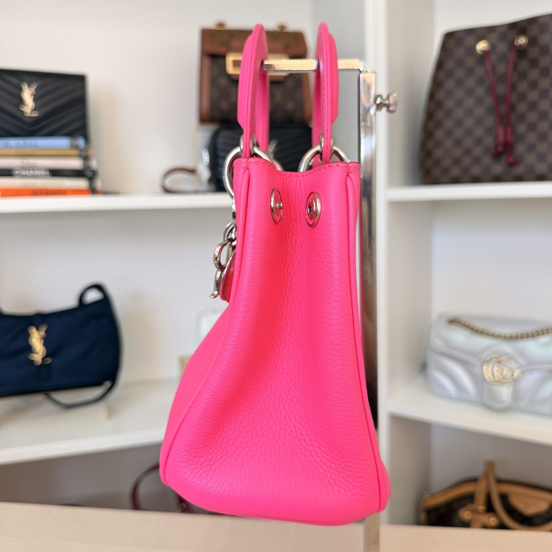 Christian Dior Bullcalf Small Diorissimo Tote Coquelicot