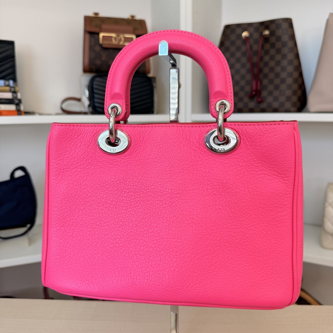 Christian Dior Bullcalf Small Diorissimo Tote Coquelicot