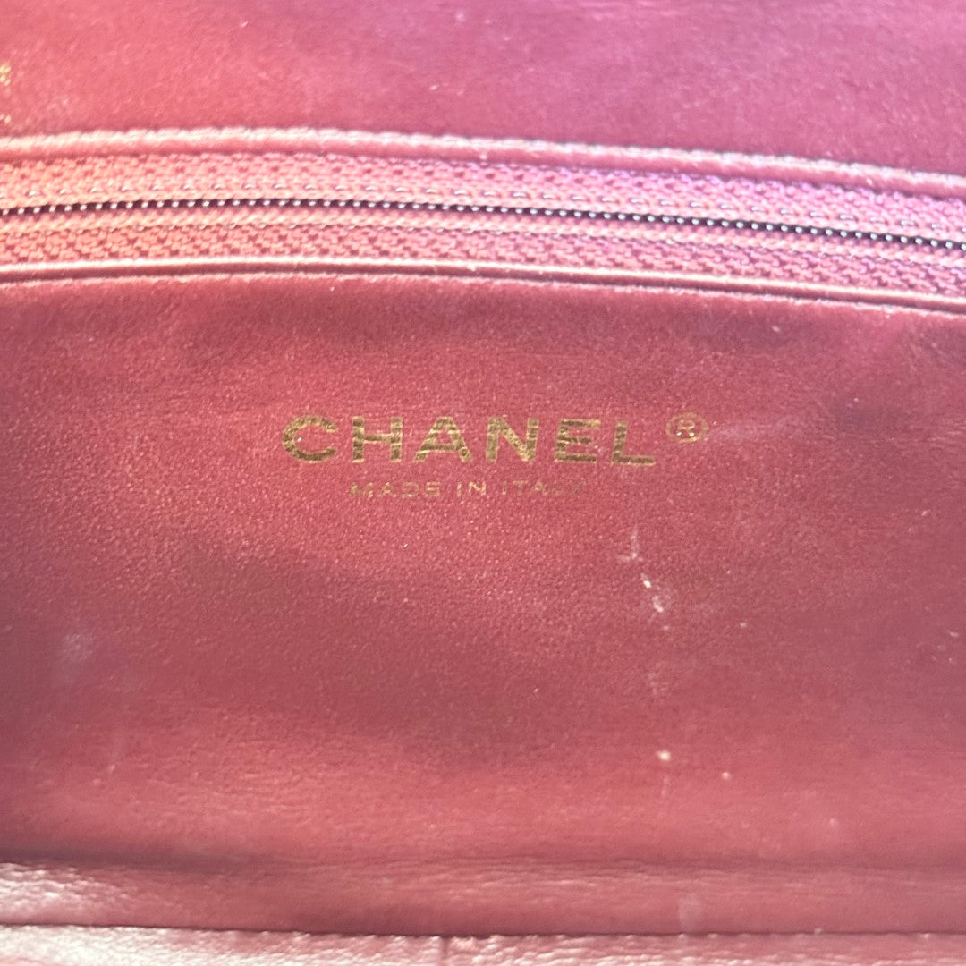 Chanel Red Quilted Lambskin Diagonal Camera Bag Medium