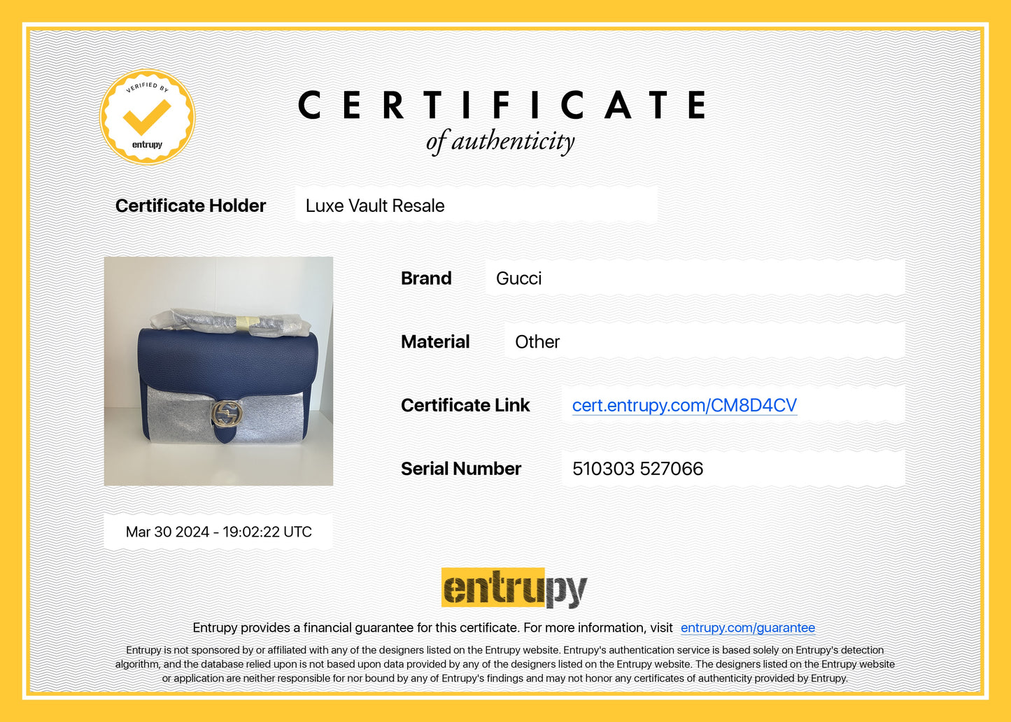 Brand New Gucci Dollar Calfskin Interlocking G Shoulder Bag Blue