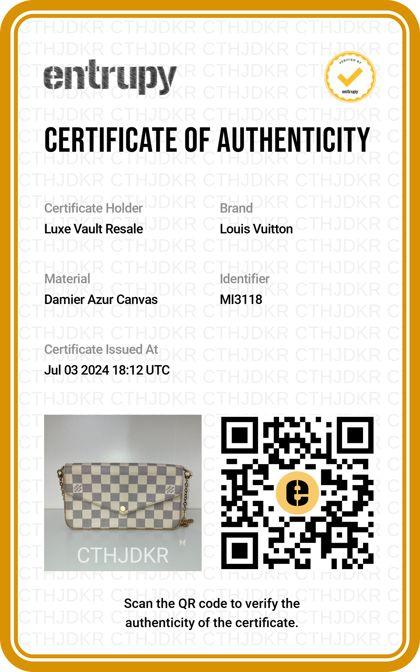 Louis Vuitton Damier Azur Pochette Felicie