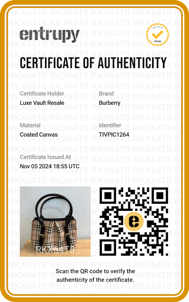 Burberry Northfield Convertible Tote Haymarket Coated Canvas Small