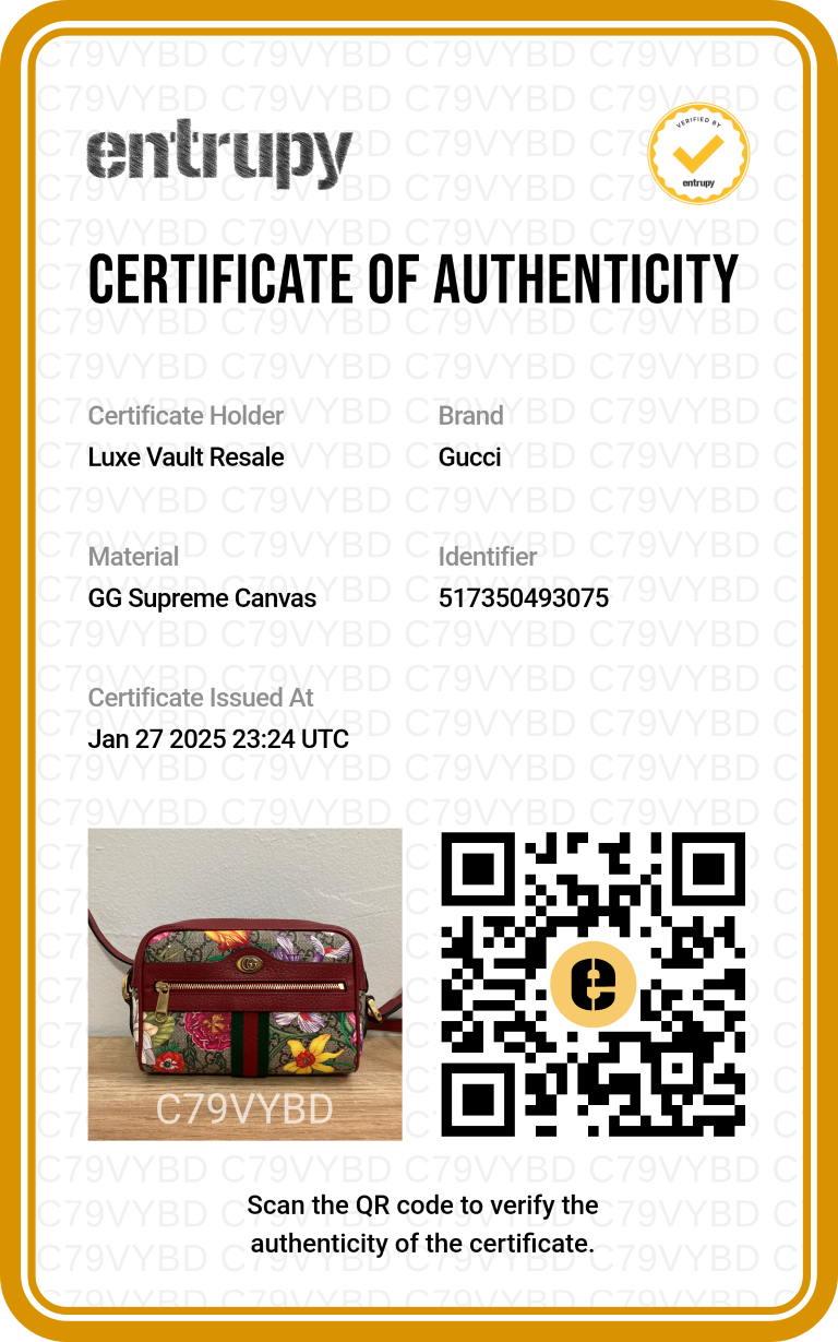 Gucci GG Supreme Monogram Flora Web Mini Ophidia Shoulder Bag Red