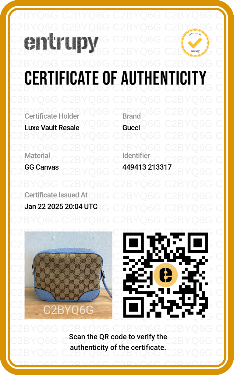 Gucci Monogram Mini Bree Messenger Bag Beige Mineral Blue