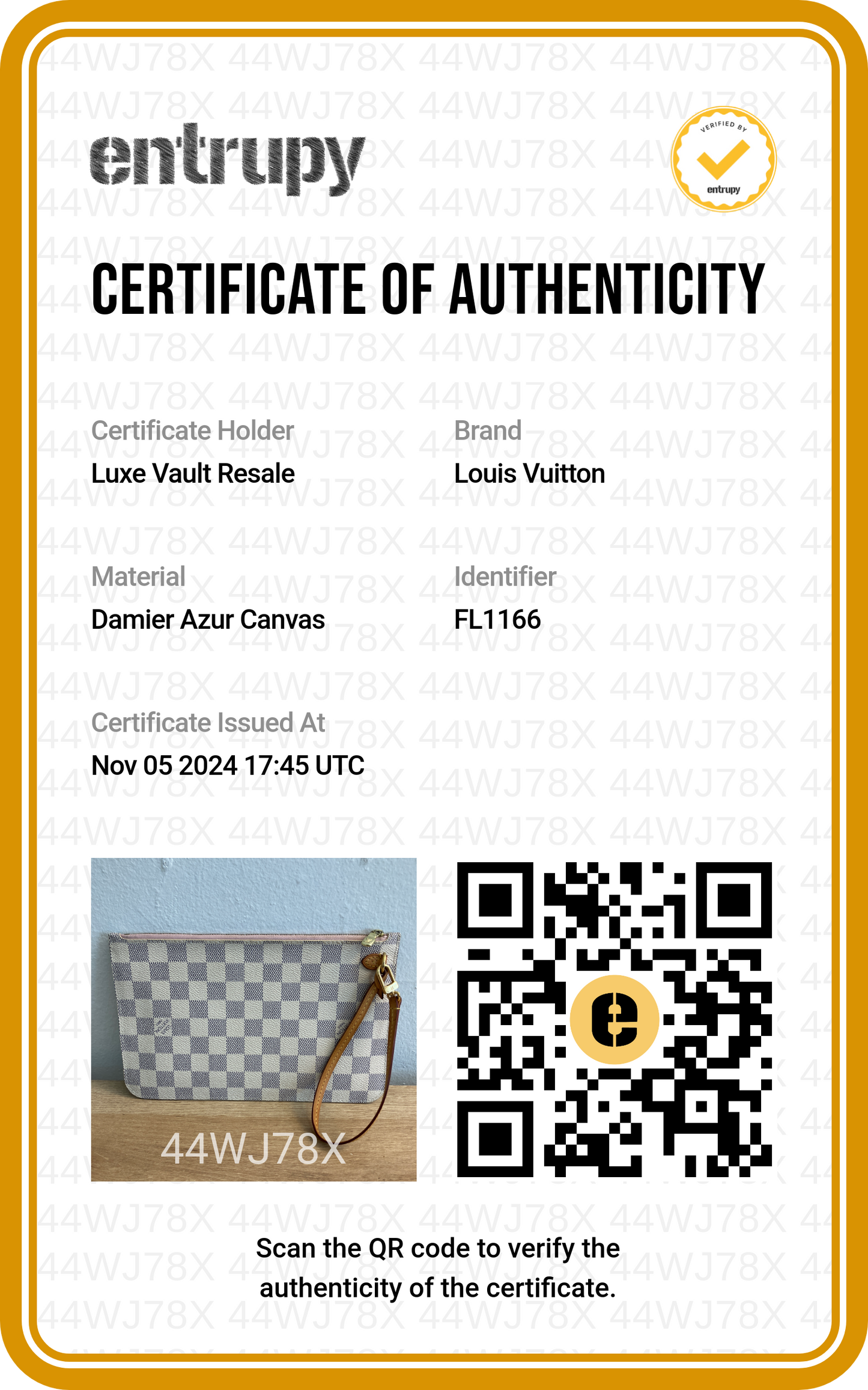 Louis Vuitton Damier Azur Neverfull Pochette MM Rose Ballerine