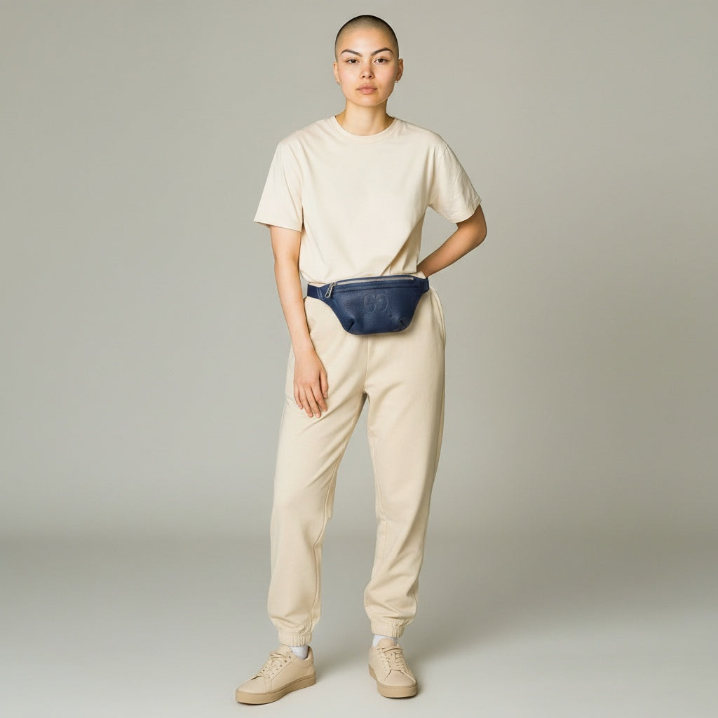 Gucci Belt Bag Jumbo GG Embossed Leather Small Blue