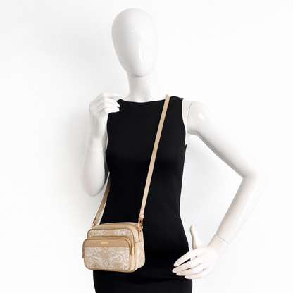 Versace Jacquard Crossbody Bag Beige
