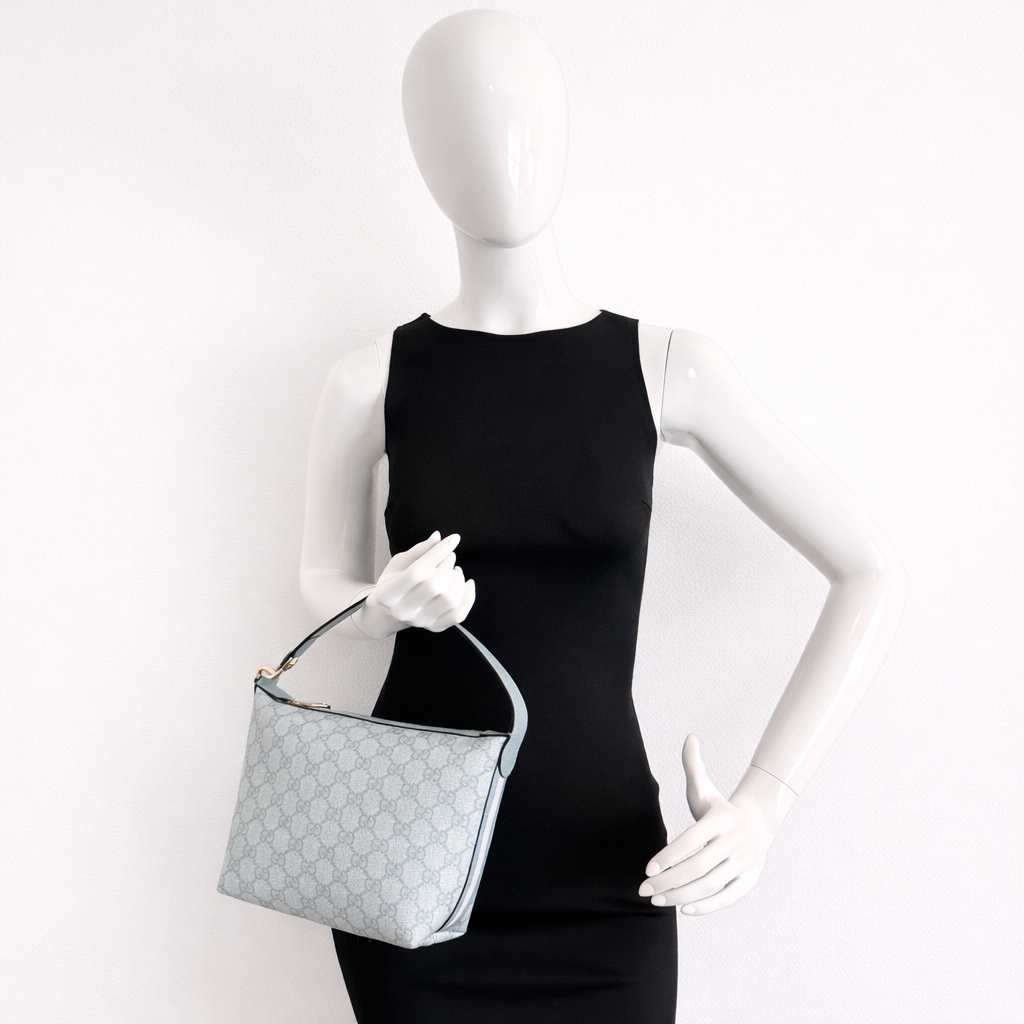 Gucci GG Supreme Monogram Super Mini Ophidia Shoulder Bag Dusty Blue