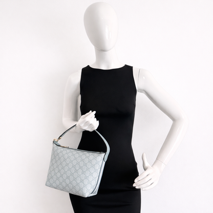 Gucci GG Supreme Monogram Super Mini Ophidia Shoulder Bag Dusty Blue