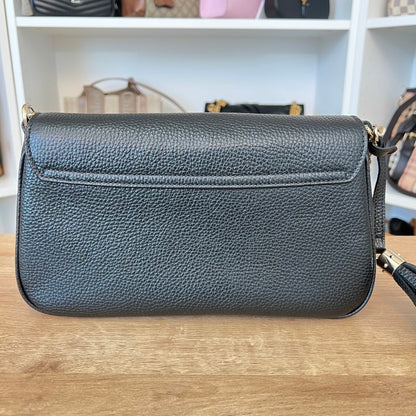 Gucci Pebbled Calfskin Medium Soho Flap Crossbody Black
