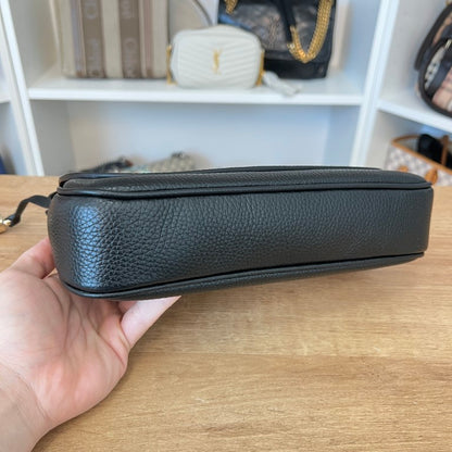 Gucci Pebbled Calfskin Medium Soho Flap Crossbody Black