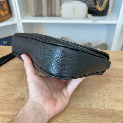 Gucci Pebbled Calfskin Medium Soho Flap Crossbody Black