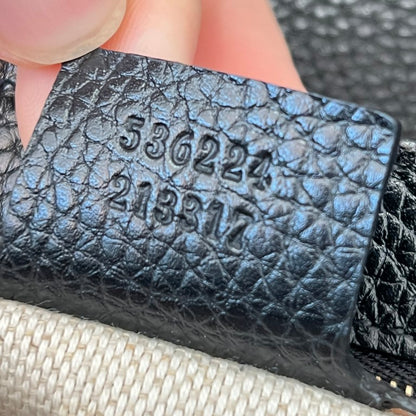 Gucci Pebbled Calfskin Medium Soho Flap Crossbody Black