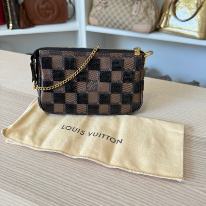 Louis Vuitton Damier Paillettes Mini Pochette Accessories Black