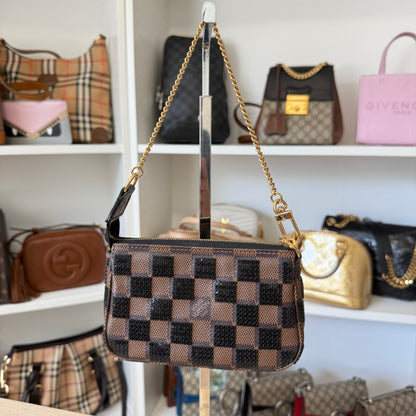 Louis Vuitton Damier Paillettes Mini Pochette Accessories Black