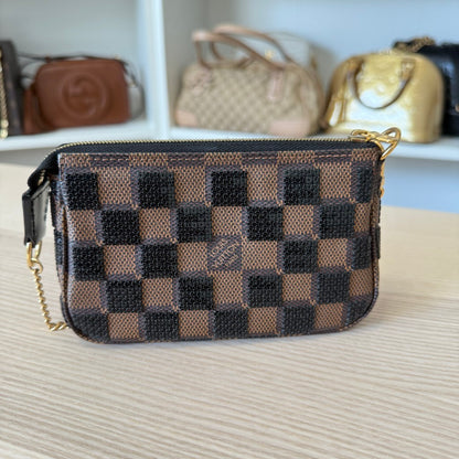 Louis Vuitton Damier Paillettes Mini Pochette Accessories Black