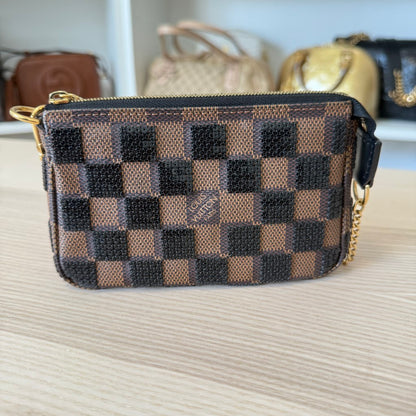 Louis Vuitton Damier Paillettes Mini Pochette Accessories Black