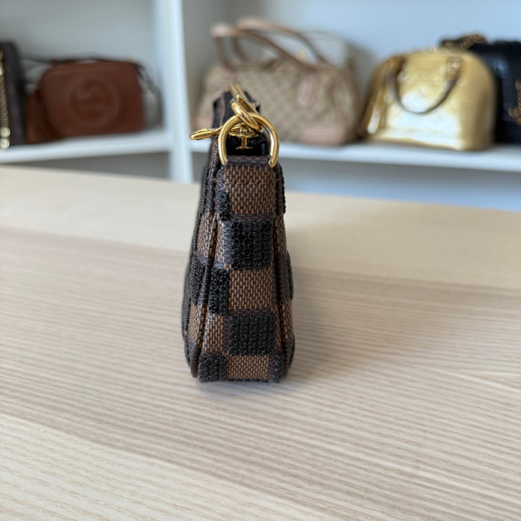 Louis Vuitton Damier Paillettes Mini Pochette Accessories Black