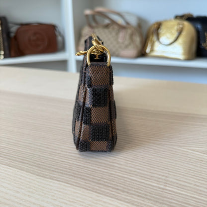 Louis Vuitton Damier Paillettes Mini Pochette Accessories Black