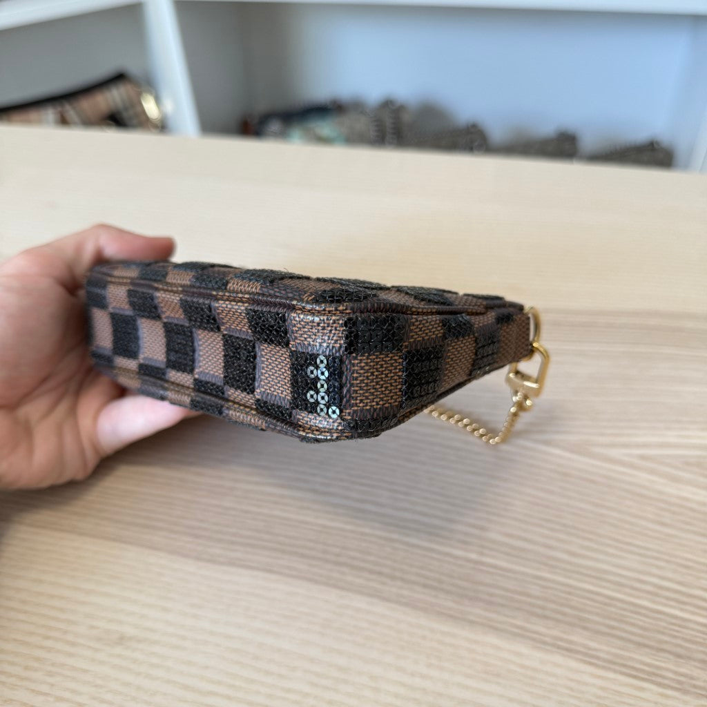 Louis Vuitton Damier Paillettes Mini Pochette Accessories Black