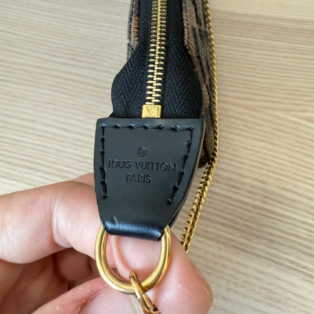 Louis Vuitton Damier Paillettes Mini Pochette Accessories Black